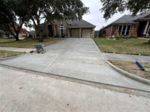 Concrete driveway redone during cold weather